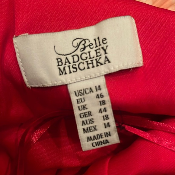 Badgley Mischka ruffle sleeveless maxi dress wedding guest size 14 - Picture 5 of 8